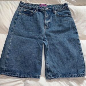 Edikted Oversized Low Rise Denim Bermuda Shorts - Small Cute